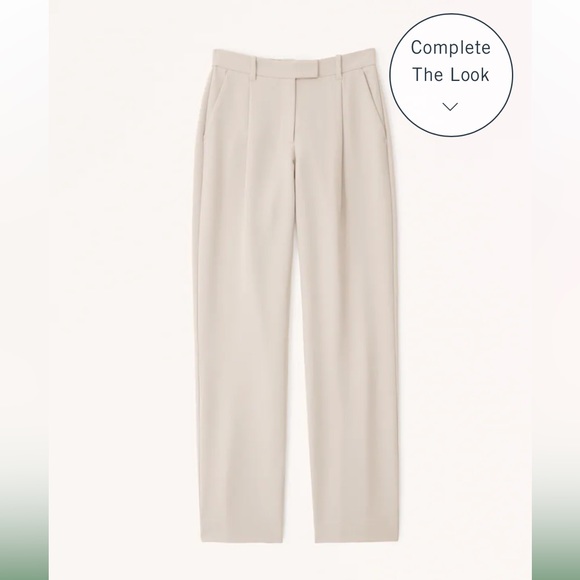 A&F Mid rise Tailored relaxed Straight Leg Pant - Picture 3 of 9